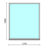 Fix ablak.  120x140 cm (Rendelhető méretek: szélesség 115-124 cm, magasság 135-144 cm.)   Optima 76 profilból