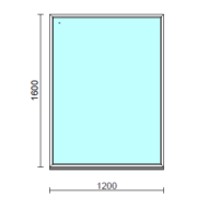 Fix ablak.  120x160 cm (Rendelhető méretek: szélesség 115-124 cm, magasság 155-164 cm.)   Optima 76 profilból