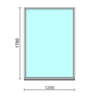 Fix ablak.  120x170 cm (Rendelhető méretek: szélesség 115-124 cm, magasság 165-174 cm.)   Green 76 profilból