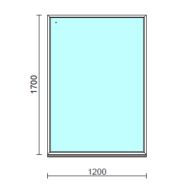 Fix ablak.  120x170 cm (Rendelhető méretek: szélesség 115-124 cm, magasság 165-174 cm.)   Optima 76 profilból