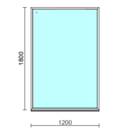 Fix ablak.  120x180 cm (Rendelhető méretek: szélesség 115-124 cm, magasság 175-184 cm.) Deluxe A85 profilból