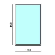 Fix ablak.  120x190 cm (Rendelhető méretek: szélesség 115-124 cm, magasság 185-194 cm.)   Green 76 profilból