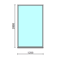 Fix ablak.  120x200 cm (Rendelhető méretek: szélesség 115-124 cm, magasság 195-204 cm.)   Green 76 profilból