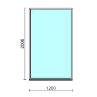 Fix ablak.  120x200 cm (Rendelhető méretek: szélesség 115-124 cm, magasság 195-204 cm.)   Optima 76 profilból
