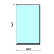 Fix ablak.  120x200 cm (Rendelhető méretek: szélesség 115-124 cm, magasság 195-204 cm.)   Green 76 profilból