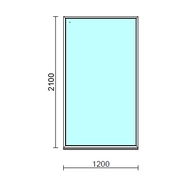 Fix ablak.  120x210 cm (Rendelhető méretek: szélesség 115-124 cm, magasság 205-214 cm.)   Green 76 profilból