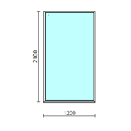 Fix ablak.  120x210 cm (Rendelhető méretek: szélesség 115-124 cm, magasság 205-214 cm.)   Optima 76 profilból