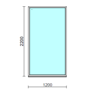 Fix ablak.  120x220 cm (Rendelhető méretek: szélesség 115-124 cm, magasság 215-224 cm.)   Optima 76 profilból