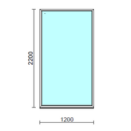 Fix ablak.  120x220 cm (Rendelhető méretek: szélesség 115-124 cm, magasság 215-224 cm.)   Green 76 profilból