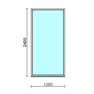 Fix ablak.  120x240 cm (Rendelhető méretek: szélesség 115-124 cm, magasság 235-240 cm.)   Green 76 profilból