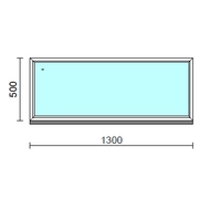 Fix ablak.  130x 50 cm (Rendelhető méretek: szélesség 125-134 cm, magasság 50-54 cm.)   Green 76 profilból