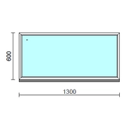 Fix ablak.  130x 60 cm (Rendelhető méretek: szélesség 125-134 cm, magasság 55-64 cm.) Deluxe A85 profilból