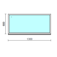 Fix ablak.  130x 60 cm (Rendelhető méretek: szélesség 125-134 cm, magasság 55-64 cm.)   Optima 76 profilból