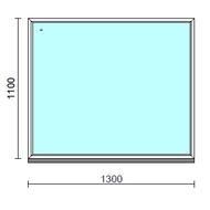 Fix ablak.  130x110 cm (Rendelhető méretek: szélesség 125-134 cm, magasság 105-114 cm.) Deluxe A85 profilból