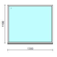Fix ablak.  130x110 cm (Rendelhető méretek: szélesség 125-134 cm, magasság 105-114 cm.) Deluxe A85 profilból