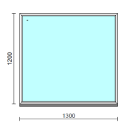 Fix ablak.  130x120 cm (Rendelhető méretek: szélesség 125-134 cm, magasság 115-124 cm.)   Optima 76 profilból