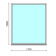 Fix ablak.  130x150 cm (Rendelhető méretek: szélesség 125-134 cm, magasság 145-154 cm.)   Optima 76 profilból