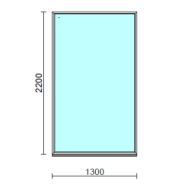 Fix ablak.  130x220 cm (Rendelhető méretek: szélesség 125-134 cm, magasság 215-224 cm.)   Green 76 profilból