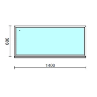Fix ablak.  140x 60 cm (Rendelhető méretek: szélesség 135-144 cm, magasság 55-64 cm.)   Green 76 profilból