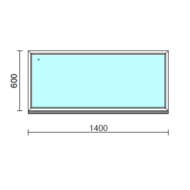 Fix ablak.  140x 60 cm (Rendelhető méretek: szélesség 135-144 cm, magasság 55-64 cm.)   Optima 76 profilból