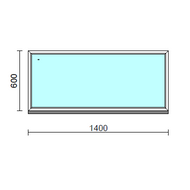 Fix ablak.  140x 60 cm (Rendelhető méretek: szélesség 135-144 cm, magasság 55-64 cm.) Deluxe A85 profilból