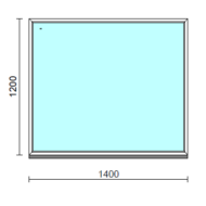 Fix ablak.  140x120 cm (Rendelhető méretek: szélesség 135-144 cm, magasság 115-124 cm.)   Optima 76 profilból