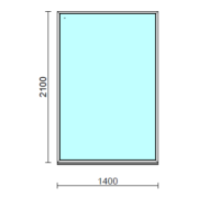 Fix ablak.  140x210 cm (Rendelhető méretek: szélesség 135-144 cm, magasság 205-214 cm.)   Green 76 profilból