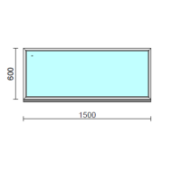 Fix ablak.  150x 60 cm (Rendelhető méretek: szélesség 145-154 cm, magasság 55-64 cm.)   Optima 76 profilból