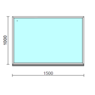 Fix ablak.  150x100 cm (Rendelhető méretek: szélesség 145-154 cm, magasság 95-104 cm.)   Green 76 profilból