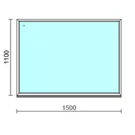 Fix ablak.  150x110 cm (Rendelhető méretek: szélesség 145-154 cm, magasság 105-114 cm.)   Green 76 profilból
