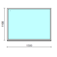 Fix ablak.  150x110 cm (Rendelhető méretek: szélesség 145-154 cm, magasság 105-114 cm.)   Green 76 profilból