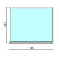 Fix ablak.  150x120 cm (Rendelhető méretek: szélesség 145-154 cm, magasság 115-124 cm.)   Green 76 profilból