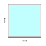 Fix ablak.  150x150 cm (Rendelhető méretek: szélesség 145-154 cm, magasság 145-154 cm.)   Green 76 profilból