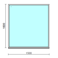 Fix ablak.  150x160 cm (Rendelhető méretek: szélesség 145-154 cm, magasság 155-164 cm.) Deluxe A85 profilból