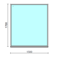 Fix ablak.  150x170 cm (Rendelhető méretek: szélesség 145-154 cm, magasság 165-174 cm.)   Optima 76 profilból