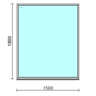 Fix ablak.  150x180 cm (Rendelhető méretek: szélesség 145-154 cm, magasság 175-184 cm.)   Green 76 profilból