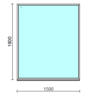 Fix ablak.  150x180 cm (Rendelhető méretek: szélesség 145-154 cm, magasság 175-184 cm.)   Optima 76 profilból