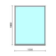 Fix ablak.  150x190 cm (Rendelhető méretek: szélesség 145-154 cm, magasság 185-194 cm.)   Green 76 profilból