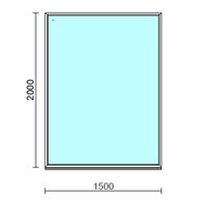 Fix ablak.  150x200 cm (Rendelhető méretek: szélesség 145-154 cm, magasság 195-204 cm.) Deluxe A85 profilból