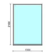 Fix ablak.  150x210 cm (Rendelhető méretek: szélesség 145-154 cm, magasság 205-214 cm.)   Green 76 profilból