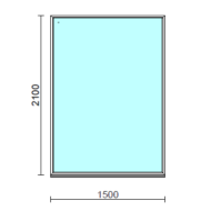 Fix ablak.  150x210 cm (Rendelhető méretek: szélesség 145-154 cm, magasság 205-214 cm.) Deluxe A85 profilból