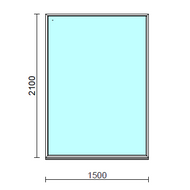 Fix ablak.  150x210 cm (Rendelhető méretek: szélesség 145-154 cm, magasság 205-214 cm.)   Green 76 profilból