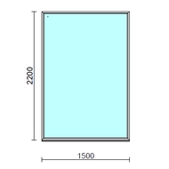 Fix ablak.  150x220 cm (Rendelhető méretek: szélesség 145-154 cm, magasság 215-224 cm.) Deluxe A85 profilból