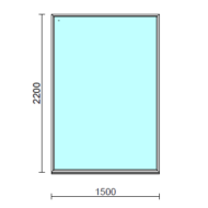 Fix ablak.  150x220 cm (Rendelhető méretek: szélesség 145-154 cm, magasság 215-224 cm.)   Green 76 profilból