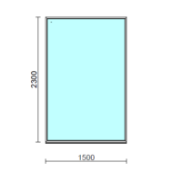 Fix ablak.  150x230 cm (Rendelhető méretek: szélesség 145-154 cm, magasság 225-234 cm.) Deluxe A85 profilból