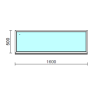 Fix ablak.  160x 50 cm (Rendelhető méretek: szélesség 155-164 cm, magasság 50-54 cm.)   Optima 76 profilból