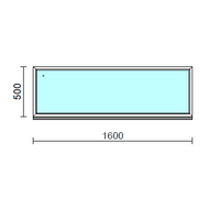 Fix ablak.  160x 50 cm (Rendelhető méretek: szélesség 155-164 cm, magasság 50-54 cm.) Deluxe A85 profilból