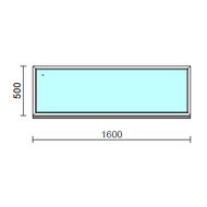 Fix ablak.  160x 50 cm (Rendelhető méretek: szélesség 155-164 cm, magasság 50-54 cm.)   Green 76 profilból
