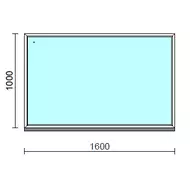 Fix ablak.  160x100 cm (Rendelhető méretek: szélesség 155-164 cm, magasság 95-104 cm.)   Green 76 profilból
