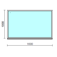 Fix ablak.  160x100 cm (Rendelhető méretek: szélesség 155-164 cm, magasság 95-104 cm.)   Optima 76 profilból